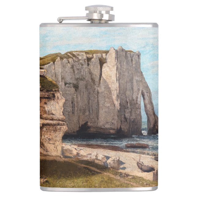 Gustave Courbet - Klippen bei Etretat nach Sturm Flachmann (Vorderseite)