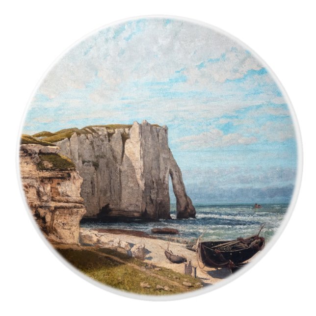 Gustave Courbet - Klippen bei Etretat nach Sturm Keramikknauf (Vorderseite)