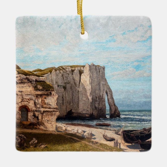 Gustave Courbet - Klippen bei Etretat nach Sturm Keramikornament (Vorderseite)