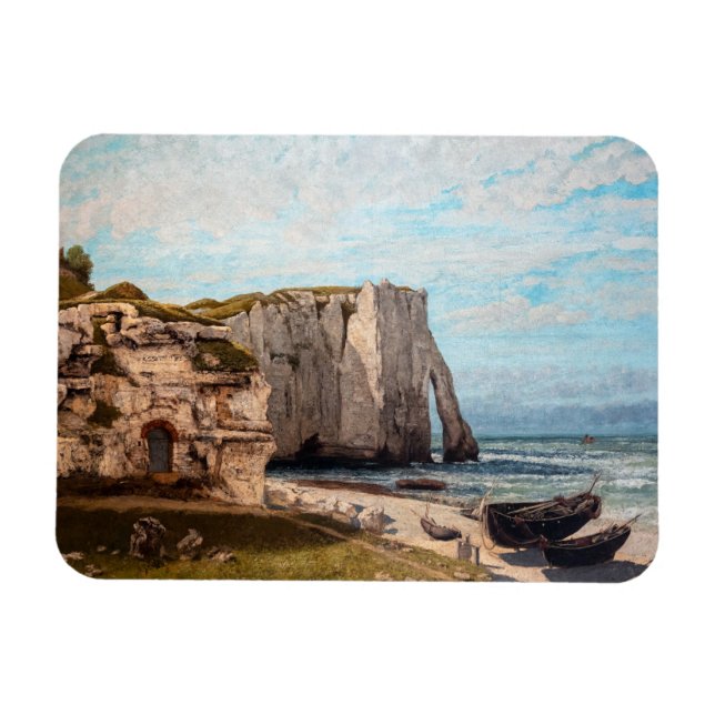 Gustave Courbet - Klippen bei Etretat nach Sturm Magnet (Horizontal)