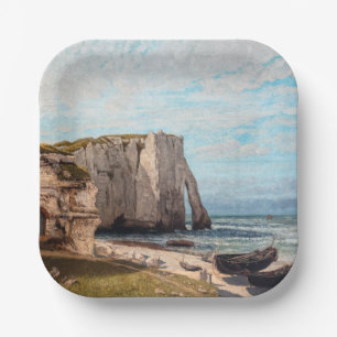 Gustave Courbet - Klippen von Etretat nach dem Stu Pappteller