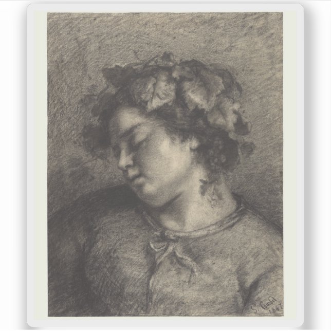 Gustave Courbet - Leiter eines Schlafzimmers Aufkleber (Vorderseite)