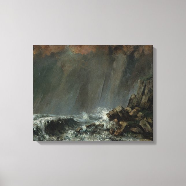 Gustave Courbet - Marine: Der Wasserspout Leinwanddruck (Vorderseite)
