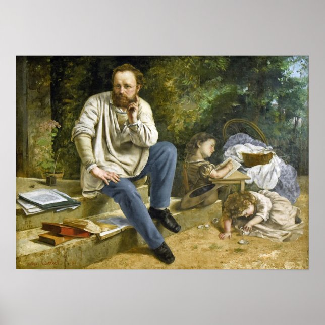 Gustave Courbet - Pierre Proudhon & Children Poster (Vorne)