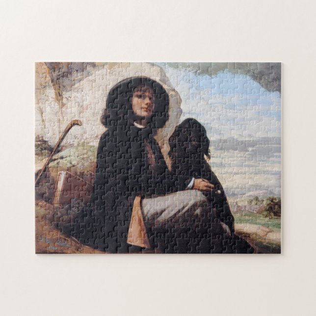 Gustave Courbet - Selbstportrait mit einem schwarz (Horizontal)