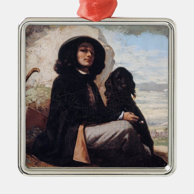 Gustave Courbet - Selbstportrait mit einem schwarz Ornament Aus Metall (Vorne)