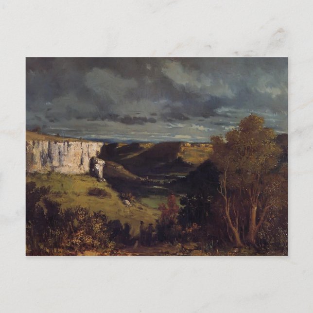 Gustave Courbet- Tal von Loue in Stormy Weather Postkarte (Vorderseite)