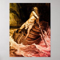 Gustave Doré - Caron Rowing/Dante's Inferno