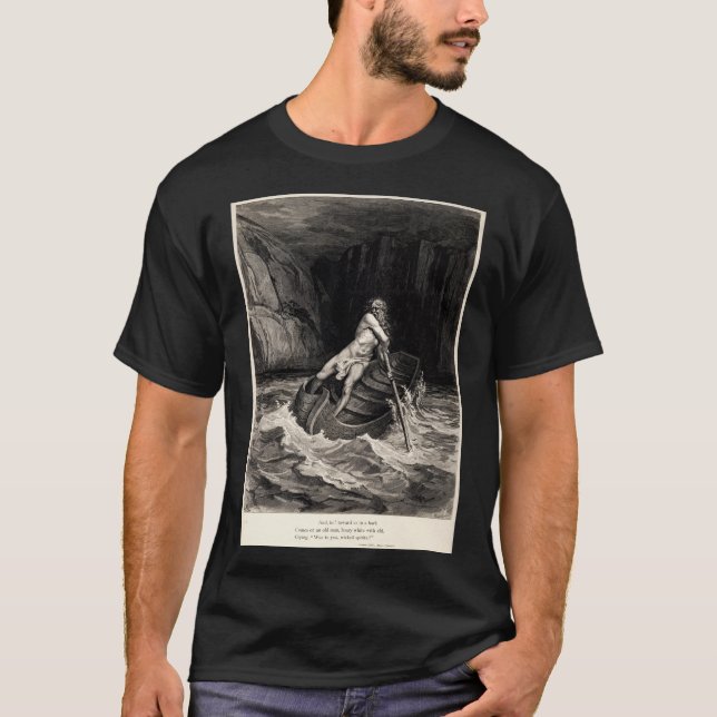 Gustave Doré - Caron Rudersport/Dantes Inferno T-Shirt (Vorderseite)