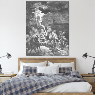 Gustave Doré - Elia vernichtet die Boten Leinwanddruck