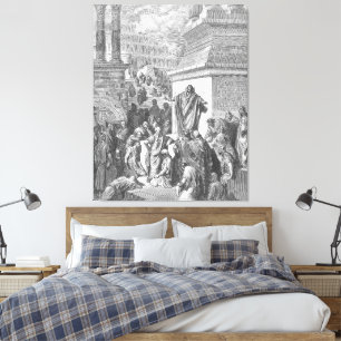 Gustave Doré - Jona predigt den Niniviten Leinwanddruck