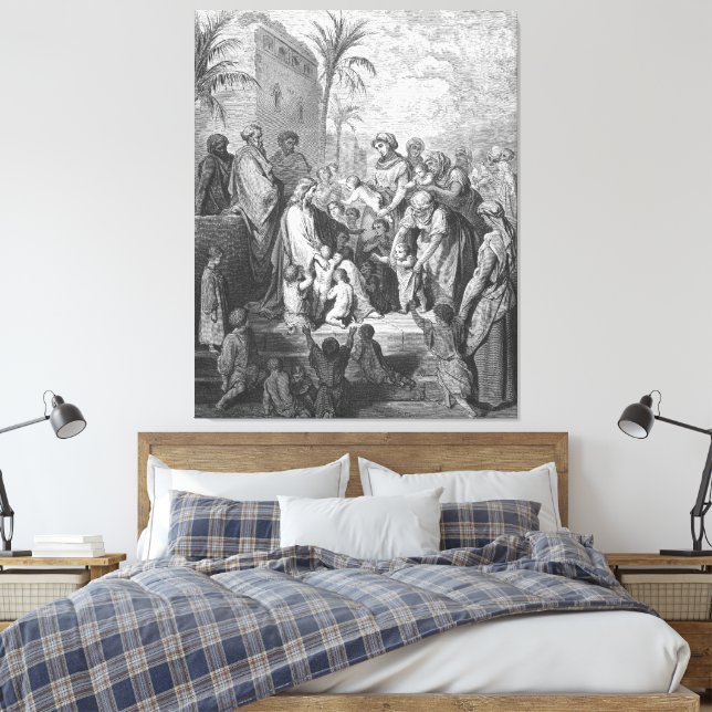Gustave Doré - Mark 10 Jesus Blesses the Little  Leinwanddruck (Insitu (Schlafzimmer))