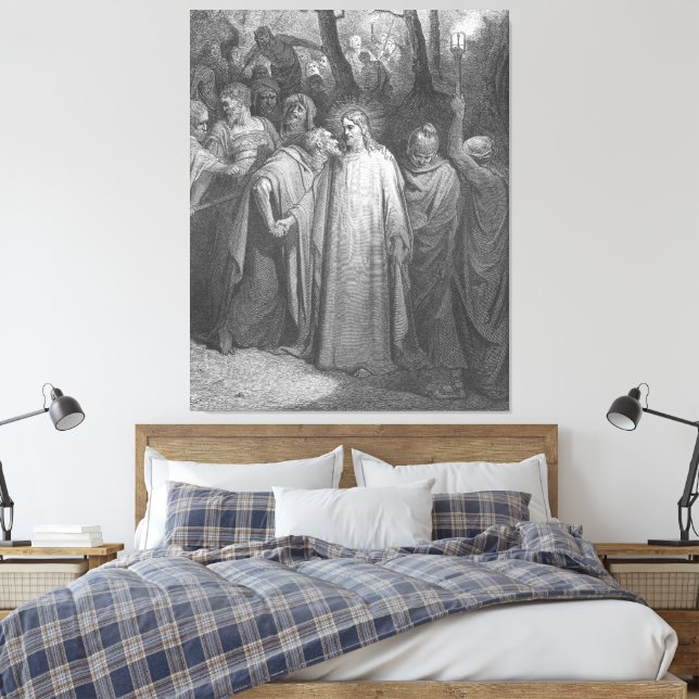 Gustave Doré - Mark 14 Judas Betrays Jesus Leinwanddruck (Insitu (Schlafzimmer))