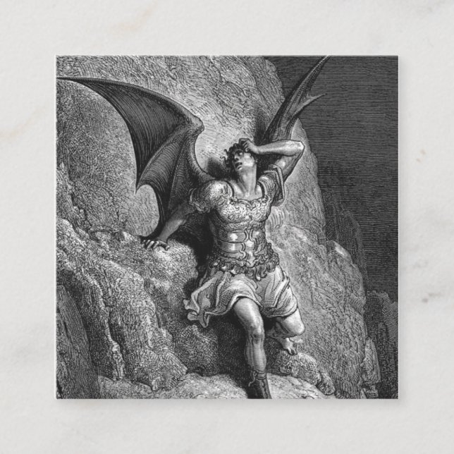 Gustave Dore Paradise Lost Quadratische Visitenkarte (Vorderseite)