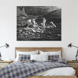 Gustave Doré - Phlegyas befördert Dante und Virgil Leinwanddruck