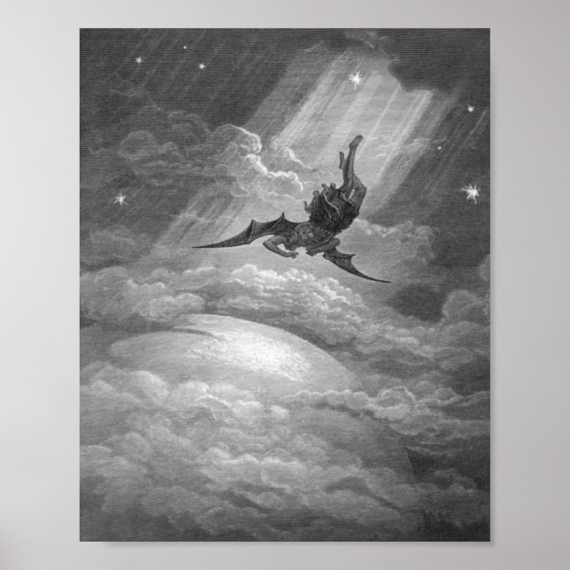 Gustave Dore Satan Vom Paradies Lost John Milton Poster (Vorne)