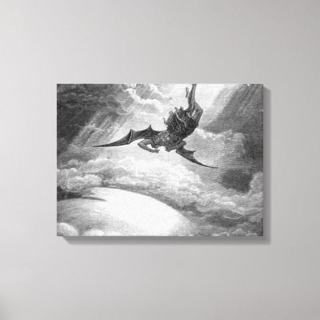Gustave Dore Satan vom Paradies verloren durch Joh Leinwanddruck (Vorderseite)