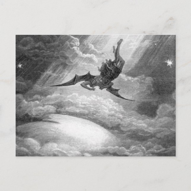 Gustave Dore Satan vom Paradies verloren durch Joh Postkarte (Vorderseite)