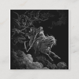Gustave Dore - Tod auf dem blauen Pferd Quadratische Visitenkarte