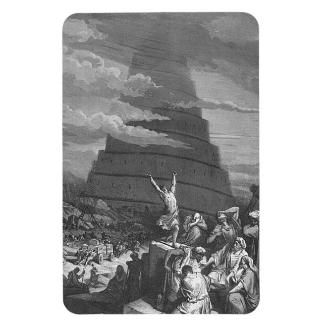 Gustave Dore Verwirrung Zungenturm von Babel Magnet (Vertikal)