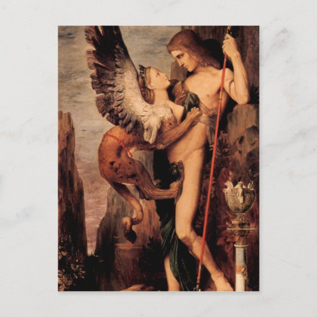 Gustave Moreau - Ödipus und die Sphinx Postkarte (Vorderseite)