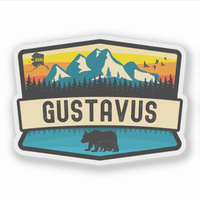 Gustavus, Alaska Aufkleber (Vorderseite)