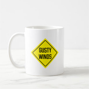 Gusty Winds Road Sign Klassische Tasse