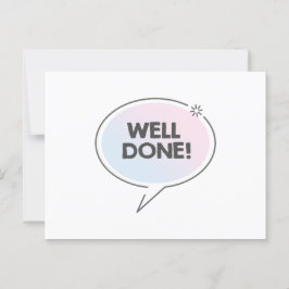 Gut abgeschlossener Text in blau-rosa Kawaii-Sprec Postkarte