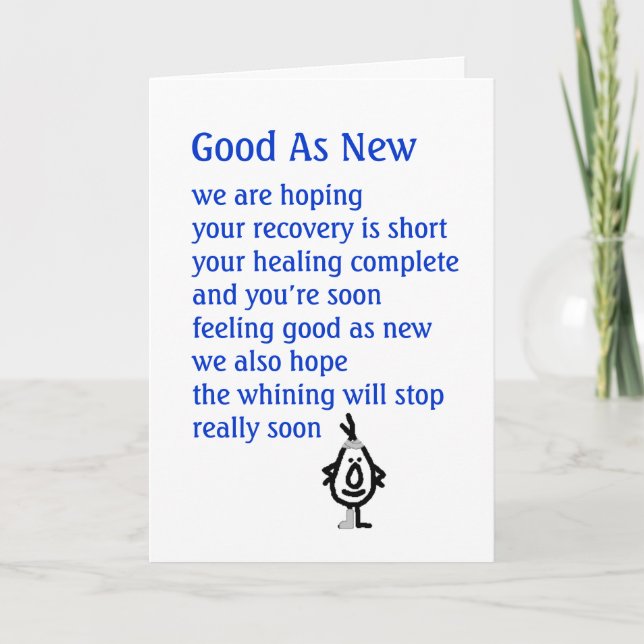 Gut als neu karte (Vorderseite)