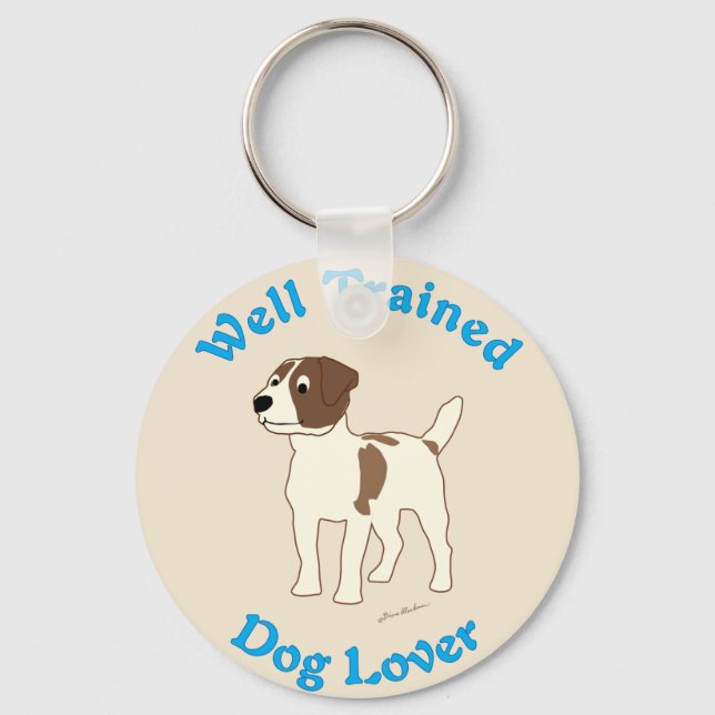 gut ausgebildet (Jack Russell Terrier) Schlüsselanhänger (Vorderseite)