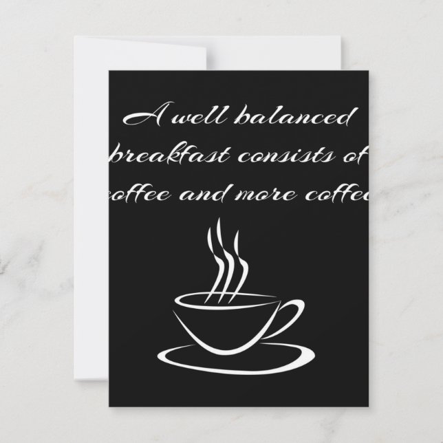 Gut ausgeglichenes Kaffeefrühstück Coffeine Lover  Einladung (Vorderseite)