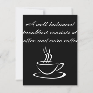Gut ausgeglichenes Kaffeefrühstück Coffeine Lover  Einladung