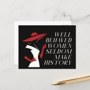 gut benommen Frauen machen selten Geschichte Postkarte