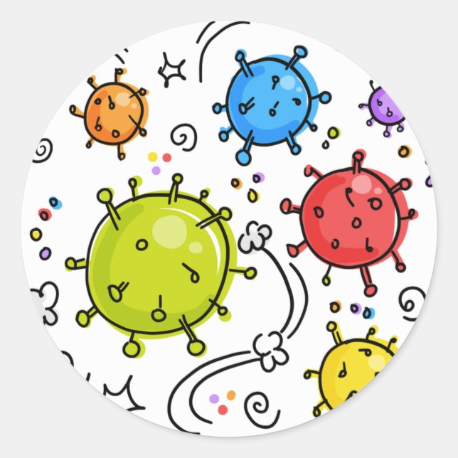 Gut Bleibe Virus Runder Aufkleber (Vorderseite)