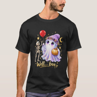 Gut Boo Süßer Geist-Skelett-Halloween-T-Shirt T-Shirt