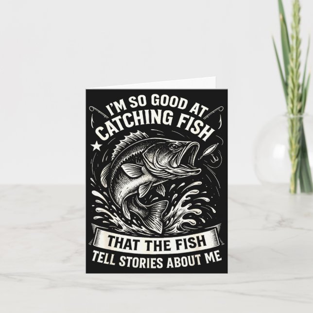 Gut darin, lustiges Fischfangdesign Karte (Vorderseite)