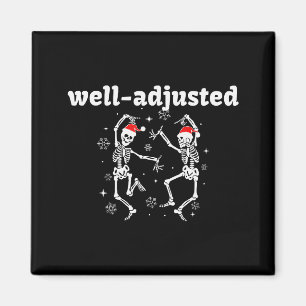 Gut eingestellter Skelett-Weihnachtsmann-Hut Chiro Magnet
