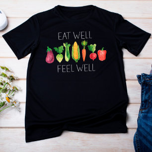 Gut essen, sich gut fühlen Wasserfarbe Bio-Gemüse T-Shirt