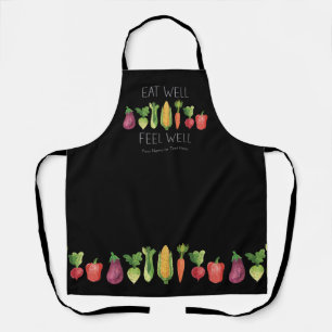 Gut essen, sich wohl fühlen Aquarell Bio-Gemüse Schürze
