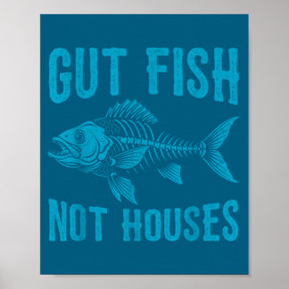 Gut Fische, keine Häuser, Küstenschutz Ozean Lo Poster