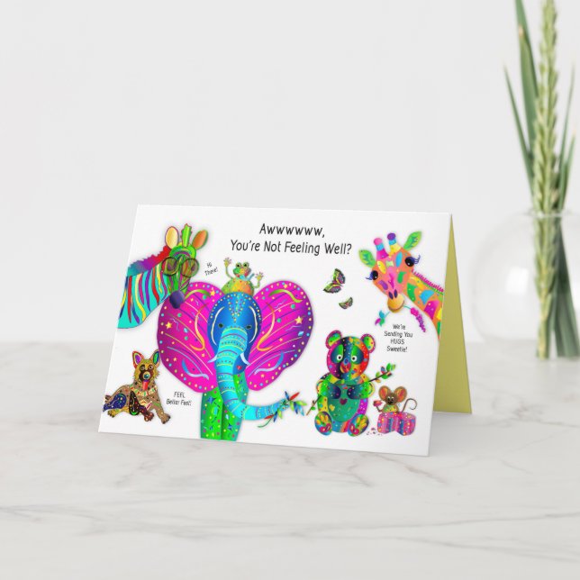 Gut für Kinder - Kaleidoskop-Sammeltiere Karte (Vorderseite)
