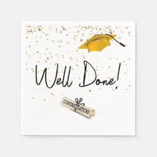 Gut gefertigter Abschluss Gold Confetti mit Goldka Serviette
