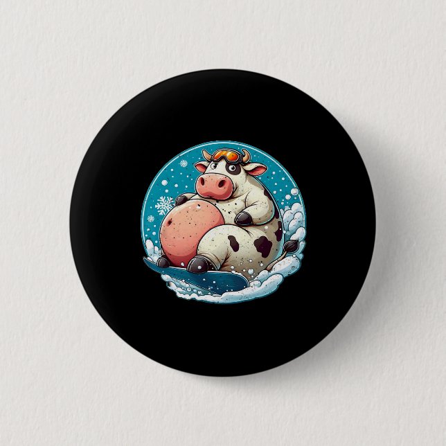 Gut gefüttert Snowboarden Button (Vorderseite)