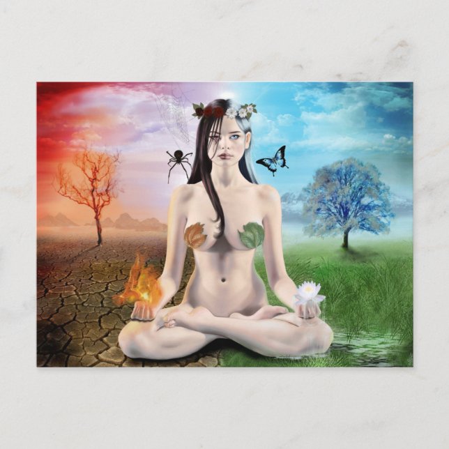 Gut gegen Böse - Göttin Postkarte (Vorderseite)