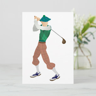 Gut gekleideter Golfer Einladung
