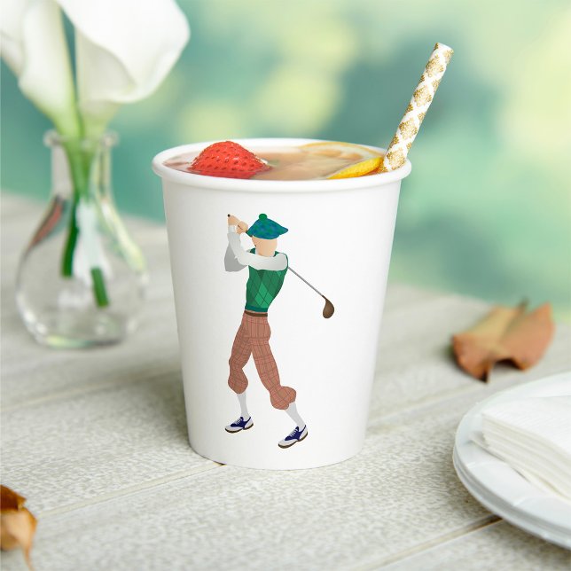 Gut gekleideter Golfer Pappbecher (Von Creator hochgeladen)