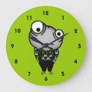 Gut gekleidetes Monster Große Wanduhr