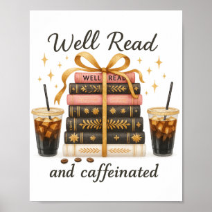 Gut gelesen und koffeiniertes Buch Lover Book Tok  Poster