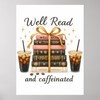 Gut gelesen und koffeiniertes Buch Lover Book Tok  Poster