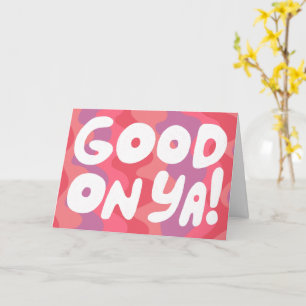 GUT GEMACHT Bubble Letters Rosa Streifen Karte
